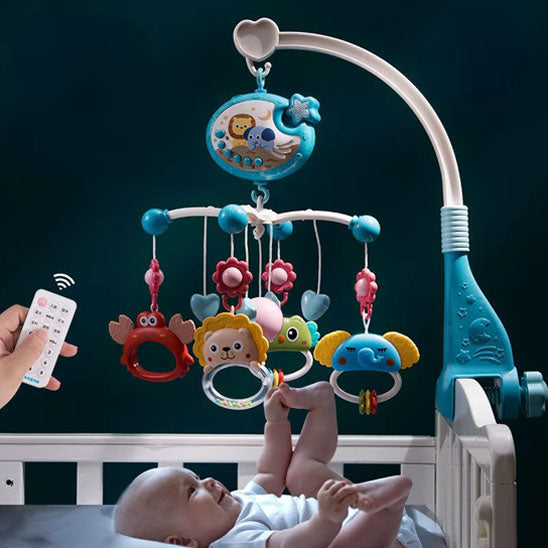 Mobile musical pour lit de bébé avec télécommande