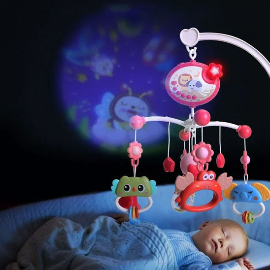 Mobile musical pour lit de bébé avec télécommande